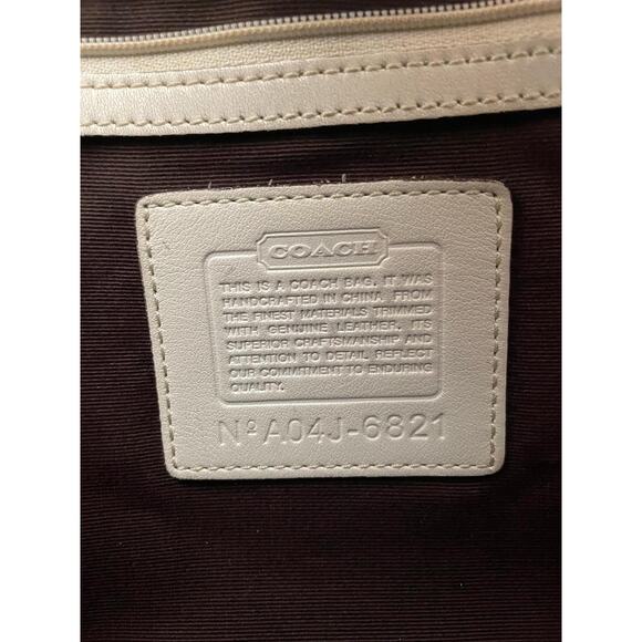 Coach SOHO Signature C Canvas Leather Cream/white Shoulder bag HandBag 6821 - Picture 8 of 8